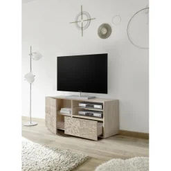 Meuble TV 1 porte et 1 tiroir MIRO décor chêne