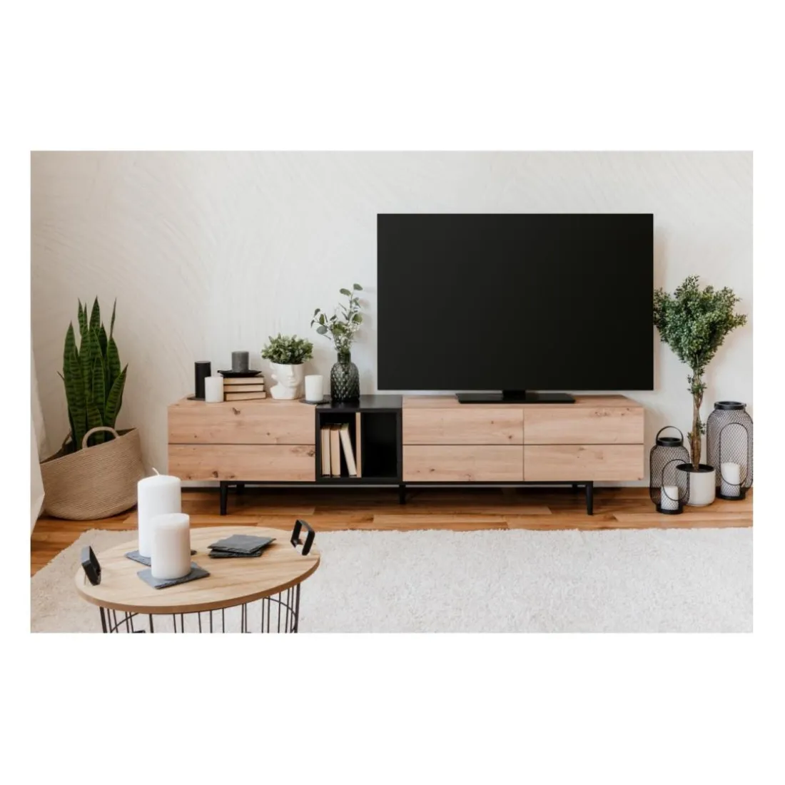 Meuble TV 3 Portes 2 Niches Nola