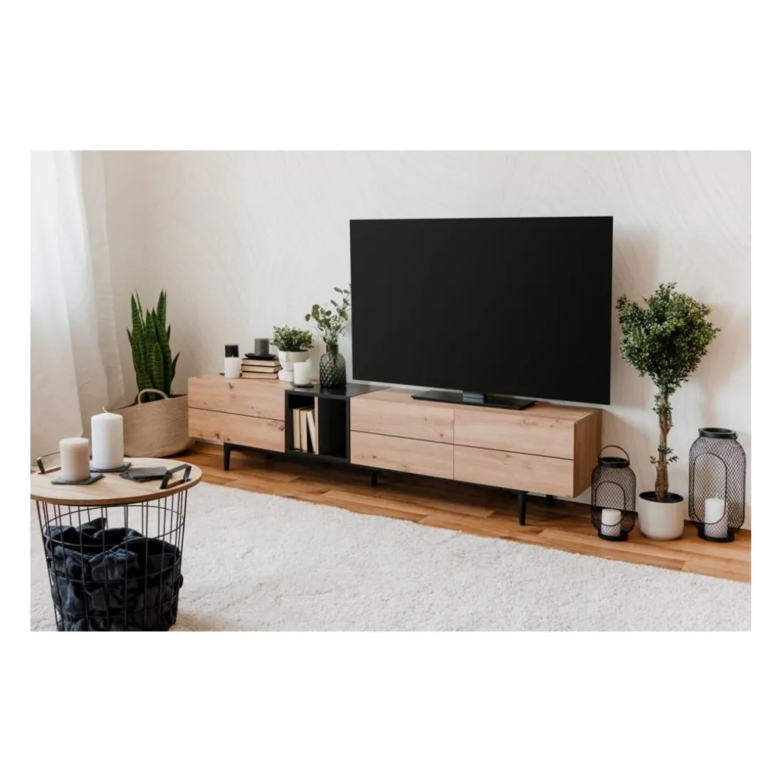 Meuble TV 3 Portes 2 Niches Nola