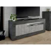 Meuble TV 3 portes battantes URBINO oxyde et cement