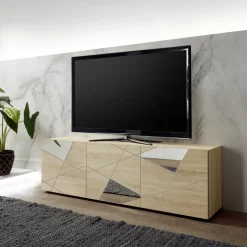 Meuble TV 3 portes beige