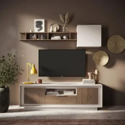 Meuble TV 2 portes et 1 tiroir cashmere