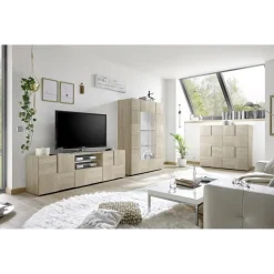 Meuble TV 2 portes et 1 tiroir DAMA décor chêne samoa