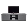 Meuble TV 2 Portes Gris Graphite ELENZIO