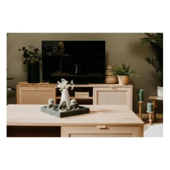 Meuble TV 2 portes Impression Rotin BALI