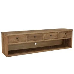 Meuble TV 4 tiroirs 1 niche bois pin recyclé SANDY