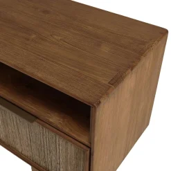 Meuble TV 2 tiroirs 2 niches en bois de teck recyclé