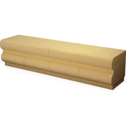 Meuble tv 8 tiroirs arrondis Mezade Bois Beige