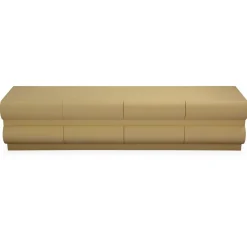 Meuble tv 8 tiroirs arrondis Mezade Bois Beige