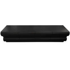 Meuble tv 8 tiroirs arrondis Mezade Bois Noir