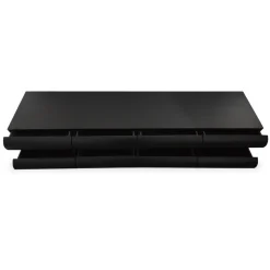 Meuble tv 8 tiroirs arrondis Mezade Bois Noir