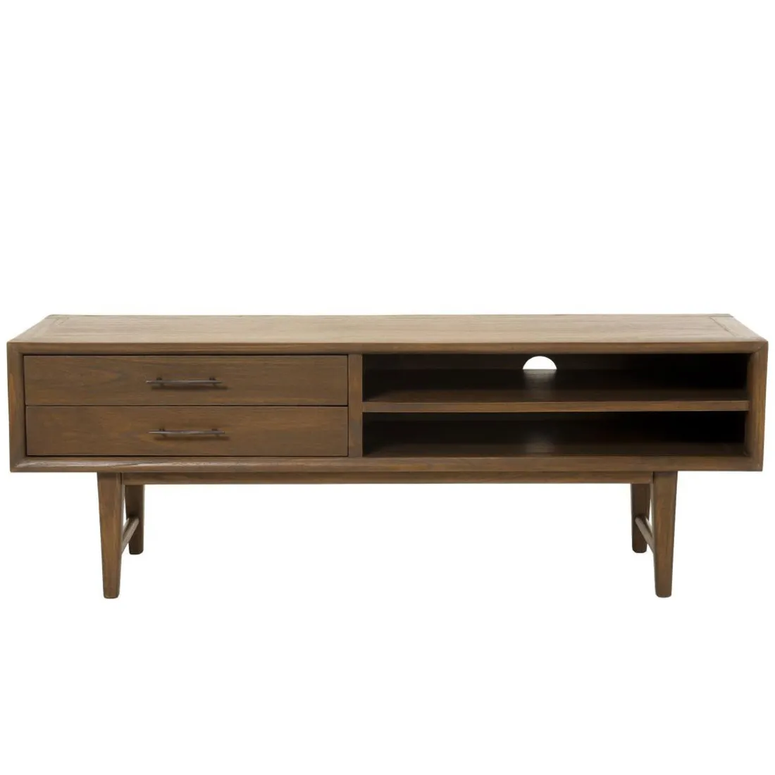 Meuble TV avec 2 tiroirs et 2 niches en mindi