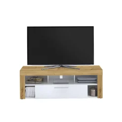 Meuble TV blanc et chêne ONIA