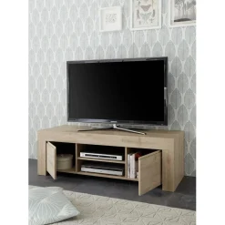 Meuble TV deux portes en bois FIRENZE décor chene