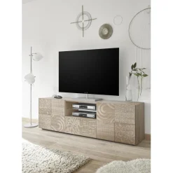 Meuble TV deux portes et 1 tiroir MIRO décor chêne