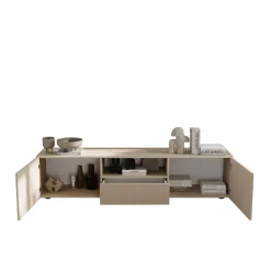 Meuble TV en Panneau de particules Bois blanc