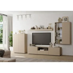 Meuble TV en Panneau de particules Bois blanc