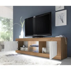 Meuble TV grande2 portes sans éclairage bicolore