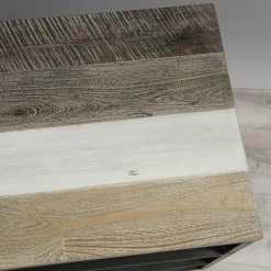 Meuble TV LEANDRE Avec 2 Étagères Bois Et Métal