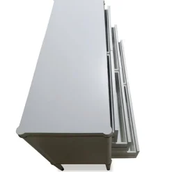 Meuble TV élégant 4 tiroirs Beige clair et Or