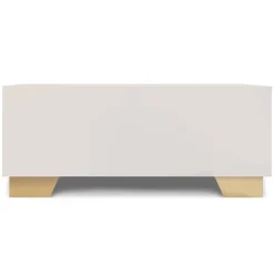 Meuble TV moderne 4 tiroirs Taupe clair et Or