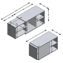 Meuble TV SLIDE 2 anthracite et naturel