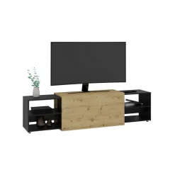 Meuble TV SLIDE 3 anthracite et naturel