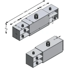 Meuble TV SLIDE 3 anthracite et naturel