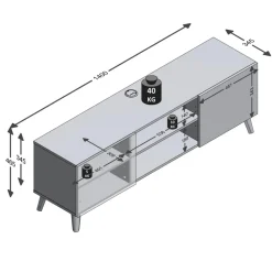 Meuble TV/Hifi BRIGHTON blanc