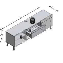 Meuble TV/Hifi BRIGHTON bois