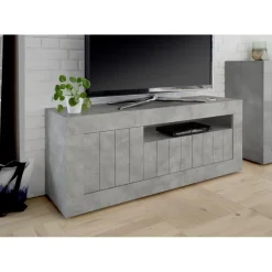 MeubleTV 3 portes battantes URBINO gris ciment