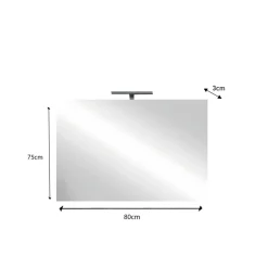 Miroir avec led Largeur 80 cm