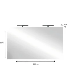 Miroir avec 2 led Largeur 120 cm