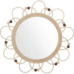 Miroir Campagne en rotin D38cm