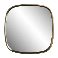 Miroir coins arrondis aluminium doré - JANET