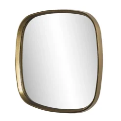 Miroir coins arrondis aluminium doré - JANET