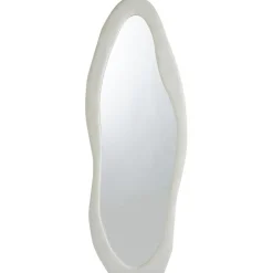 Miroir en pied décoratif design ondulé Pierrot Velours Crème
