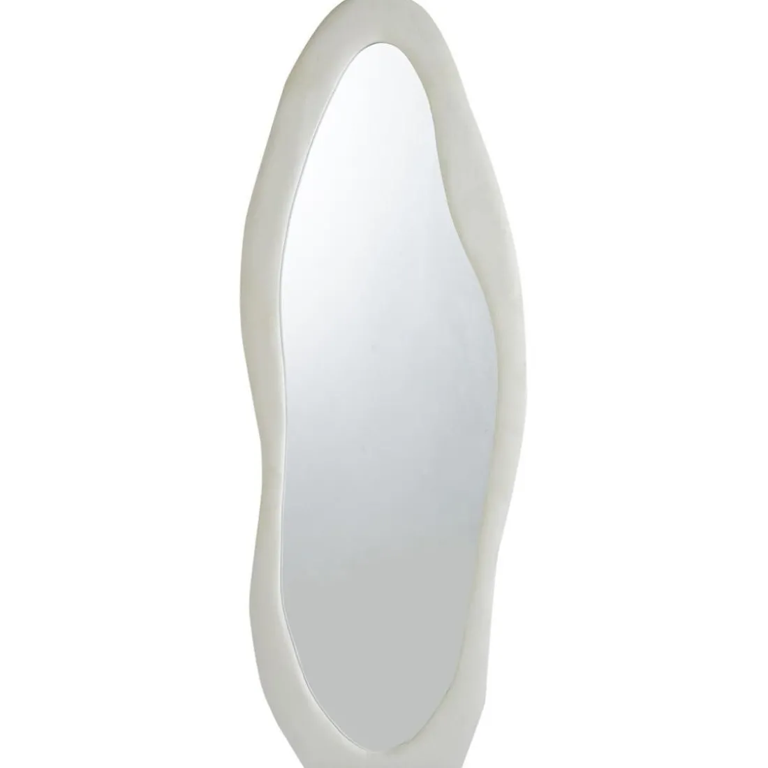 Miroir en pied décoratif design ondulé Pierrot Velours Crème