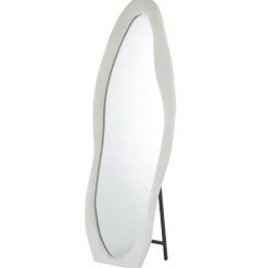 Miroir en pied décoratif design ondulé Pierrot Velours Crème
