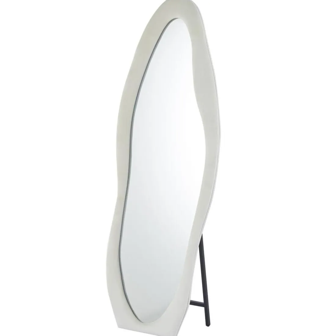 Miroir en pied décoratif design ondulé Pierrot Velours Crème