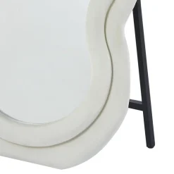 Miroir en pied décoratif design ondulé Andromak Velours Crème