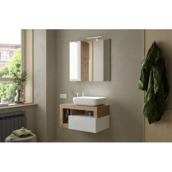 Miroir Led avec Colonne Integrée Ancona 1 Porte L78 cm