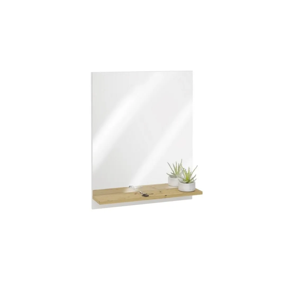 Miroir mural avec étagère BELM 7 naturel