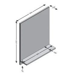 Miroir mural avec étagère BELM 7 naturel