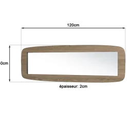 Miroir rectangulaire angles arrondis couleur mocha JULIA