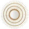 Miroir rond modèle soleil en rotin couleur brun miel KALLY
