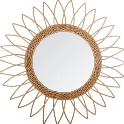 Miroir rotin soleil pointu D50 cm