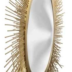 Miroir Soleil en Métal Doré