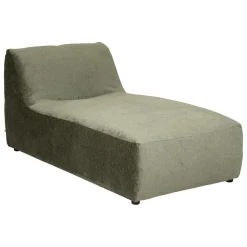 Module chaise longue en velours vert cèdre