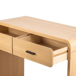 Nordlys - Console Table Scandinave en Bois avec 2 Tiroirs